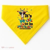 Funny ItS Ok To Be Different Autism Awareness Giraffe USA-Made Doggie Bandana thumb 0