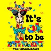 Funny ItS Ok To Be Different Autism Awareness Giraffe Long Sleeve Shirt thumb 2