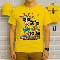 Funny ItS Ok To Be Different Autism Awareness Giraffe T-Shirt thumb 6