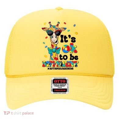 Funny ItS Ok To Be Different Autism Awareness Giraffe Hat