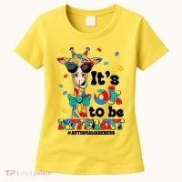 Funny ItS Ok To Be Different Autism Awareness Giraffe Women's T-Shirt thumb 0