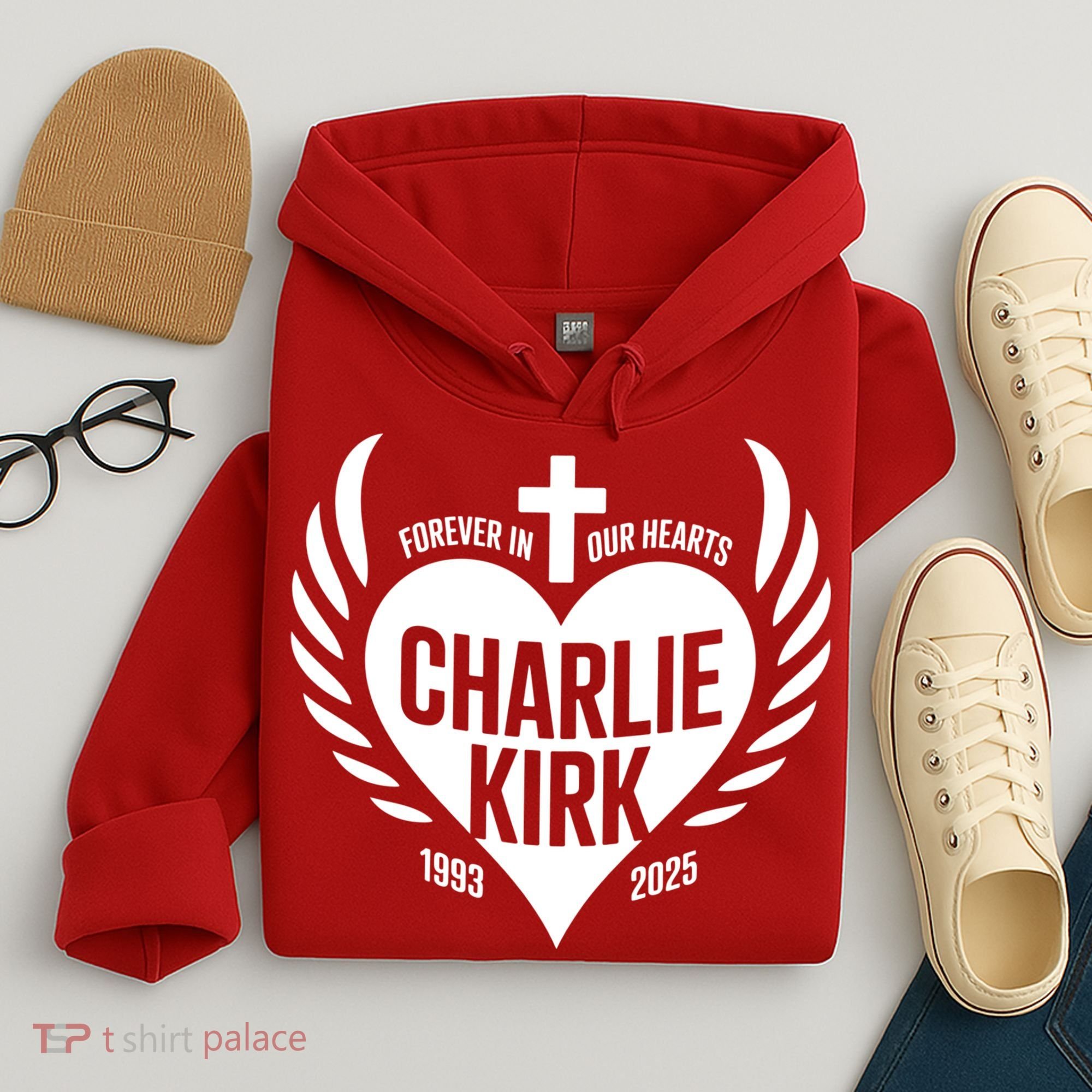 Forever In Our Hearts Charlie Kirk 1993 2025 Hoodie