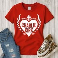 Forever In Our Hearts Charlie Kirk 1993 2025 Women's T-Shirt thumb 3