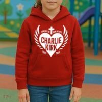 Forever In Our Hearts Charlie Kirk 1993 2025 Kids Hoodie thumb 3
