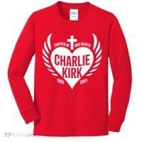 Forever In Our Hearts Charlie Kirk 1993 2025 Kids Long Sleeve Shirt thumb 0
