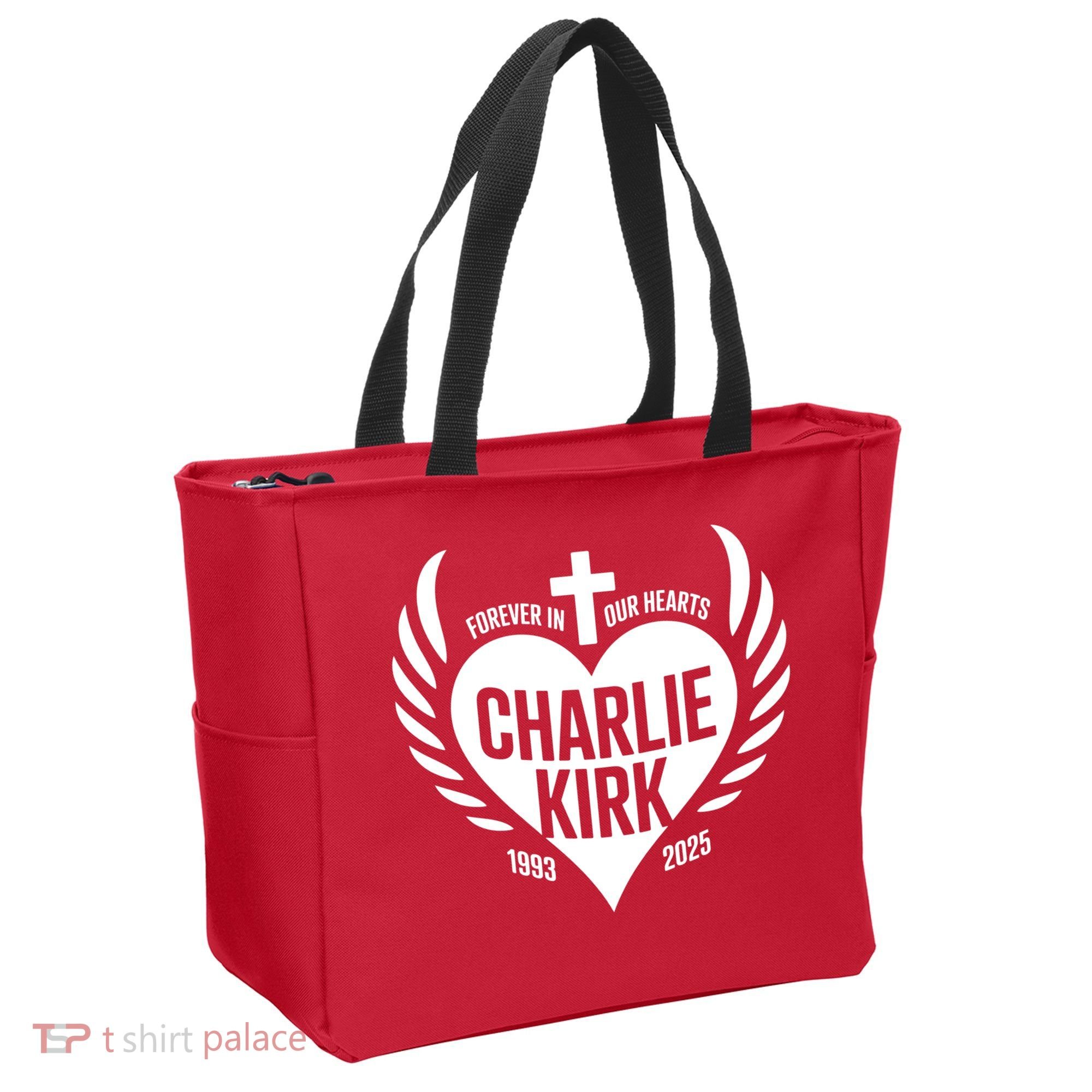 Forever In Our Hearts Charlie Kirk 1993 2025 Tote Bag