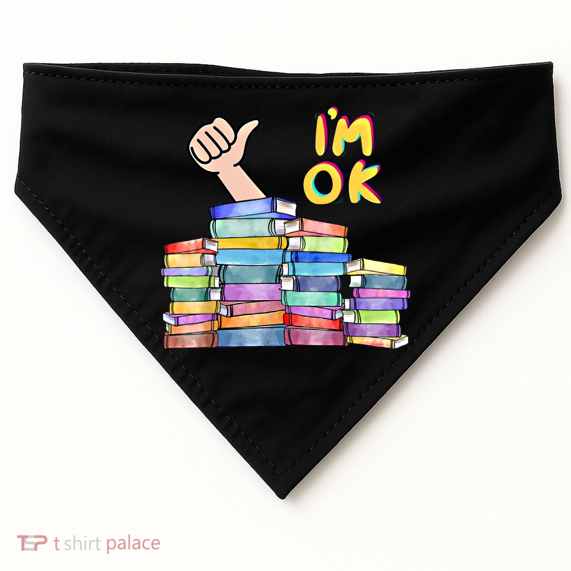 Funny I'm Ok Reading Books Nerd National Book Day Lover Gift USA-Made Doggie Bandana