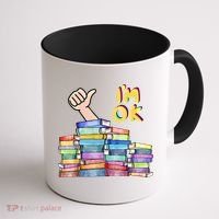 Funny I'm Ok Reading Books Nerd National Book Day Lover Gift Coffee Mug thumb 1