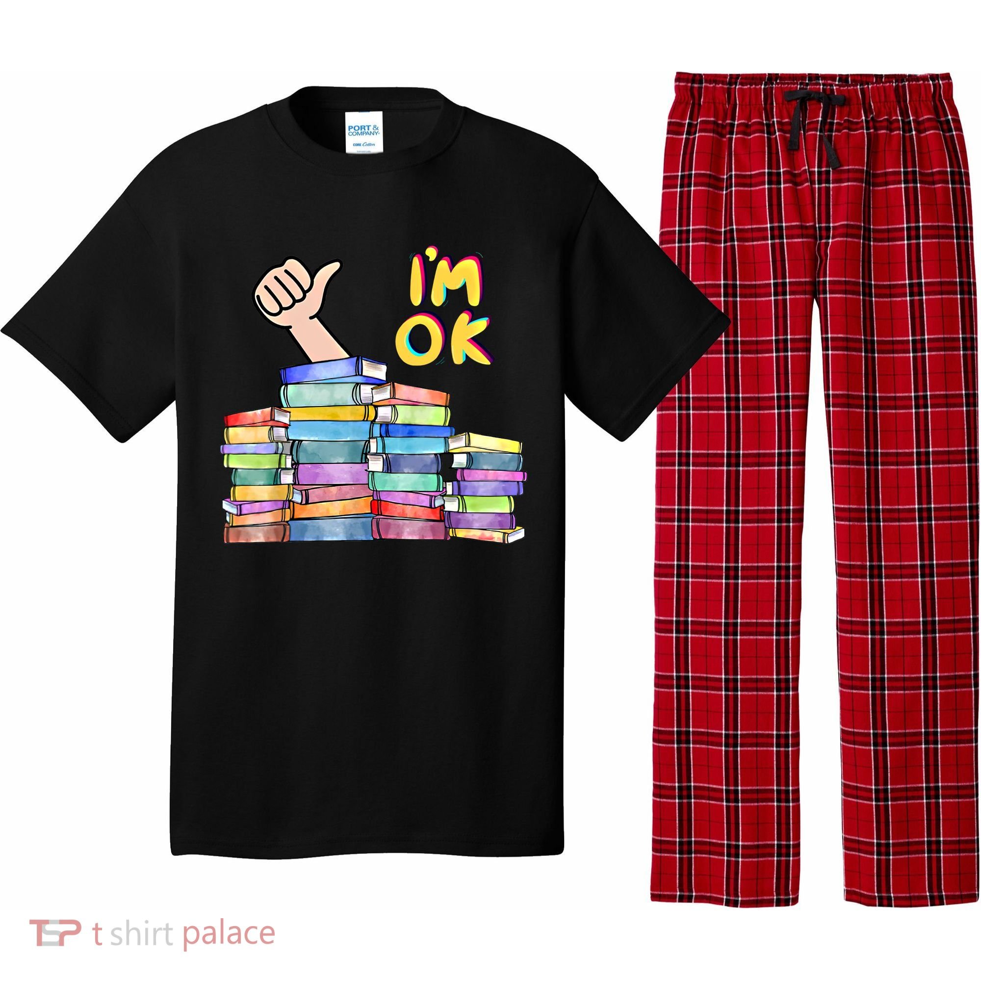Funny I'm Ok Reading Books Nerd National Book Day Lover Gift Pajama Set