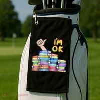 Funny I'm Ok Reading Books Nerd National Book Day Lover Gift Golf Towel thumb 2
