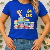 Funny I'm Ok Reading Books Nerd National Book Day Lover Gift Women's T-Shirt thumb 2