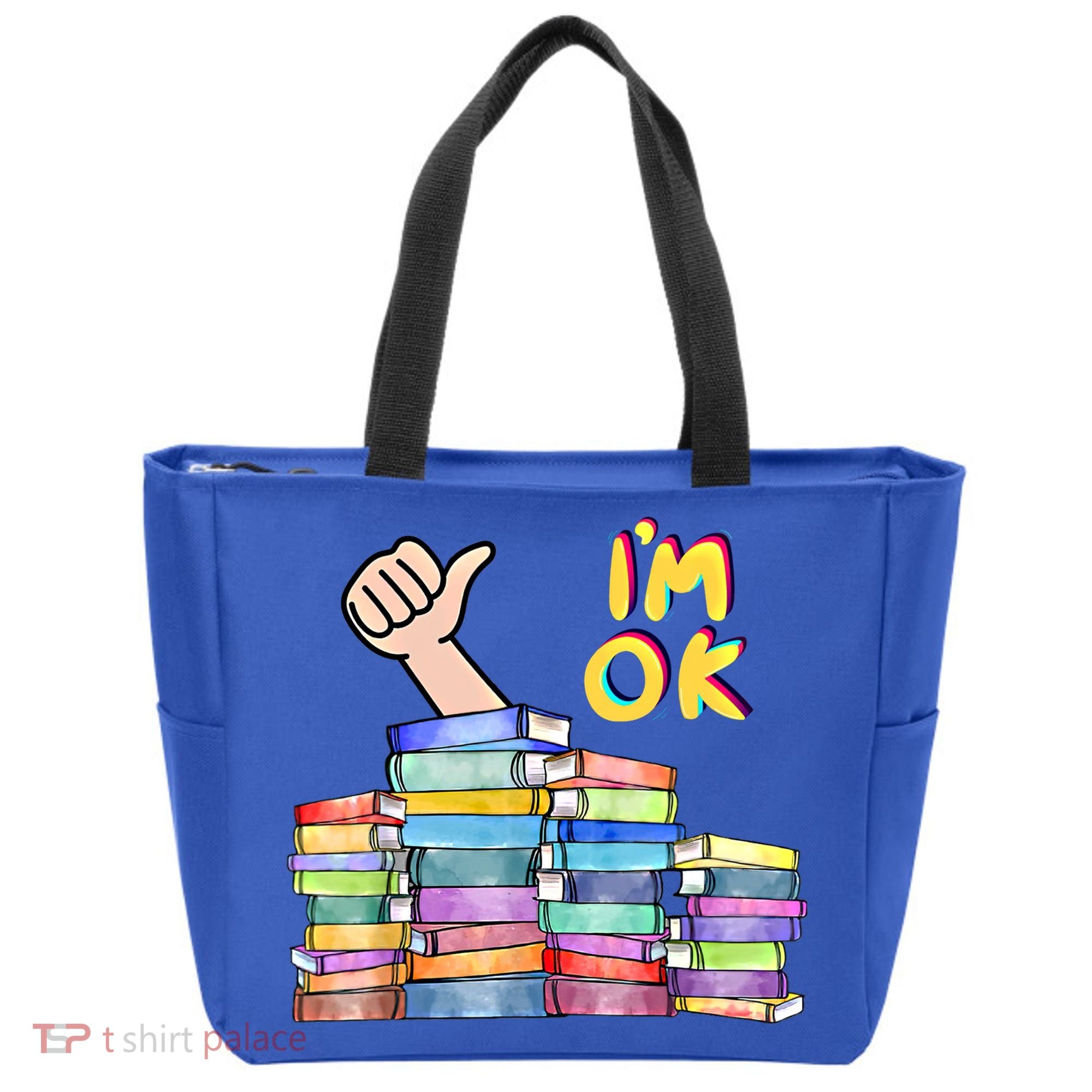 Funny I'm Ok Reading Books Nerd National Book Day Lover Gift Tote Bag