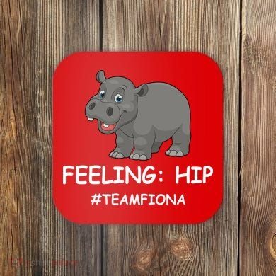 Fiona The Baby Hippo Feeling Hip Preemie Coaster