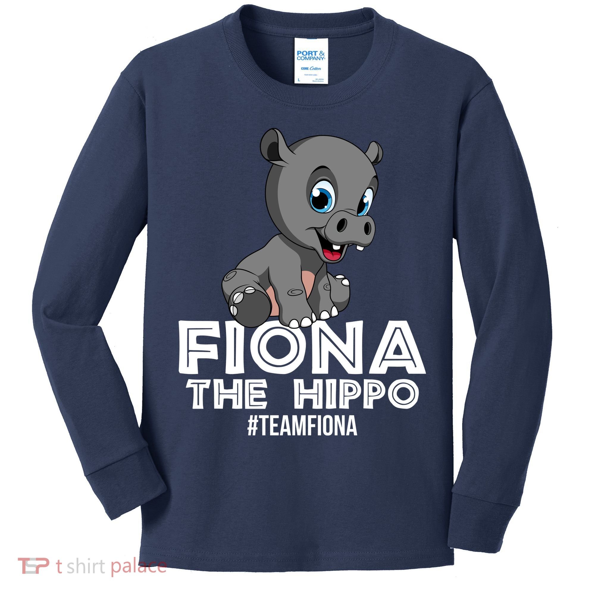 Fiona The Hippo #TeamFiona Hippopotamus Zoo Kids Long Sleeve Shirt