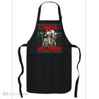 Funny I Prefer Halloween Skeleton Ugly Christmas Sweater Apron thumb 0