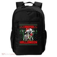 Funny I Prefer Halloween Skeleton Ugly Christmas Sweater Backpack thumb 0
