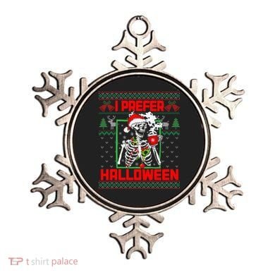 Funny I Prefer Halloween Skeleton Ugly Christmas Sweater Ornament