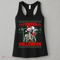 Funny I Prefer Halloween Skeleton Ugly Christmas Sweater Women's Tank Top thumb 3