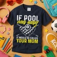 Funny If Pool Was Easy Billiard Player Gift Kids T-Shirt thumb 3