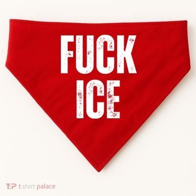 Fuck Ice Protest & Resist Support Immigrants USA-Made Doggie Bandana