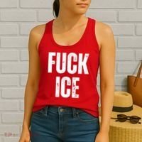 Fuck Ice Protest & Resist Support Immigrants Women's Tank Top thumb 2