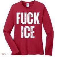 Fuck Ice Protest & Resist Support Immigrants Women's Long Sleeve Shirt thumb 0