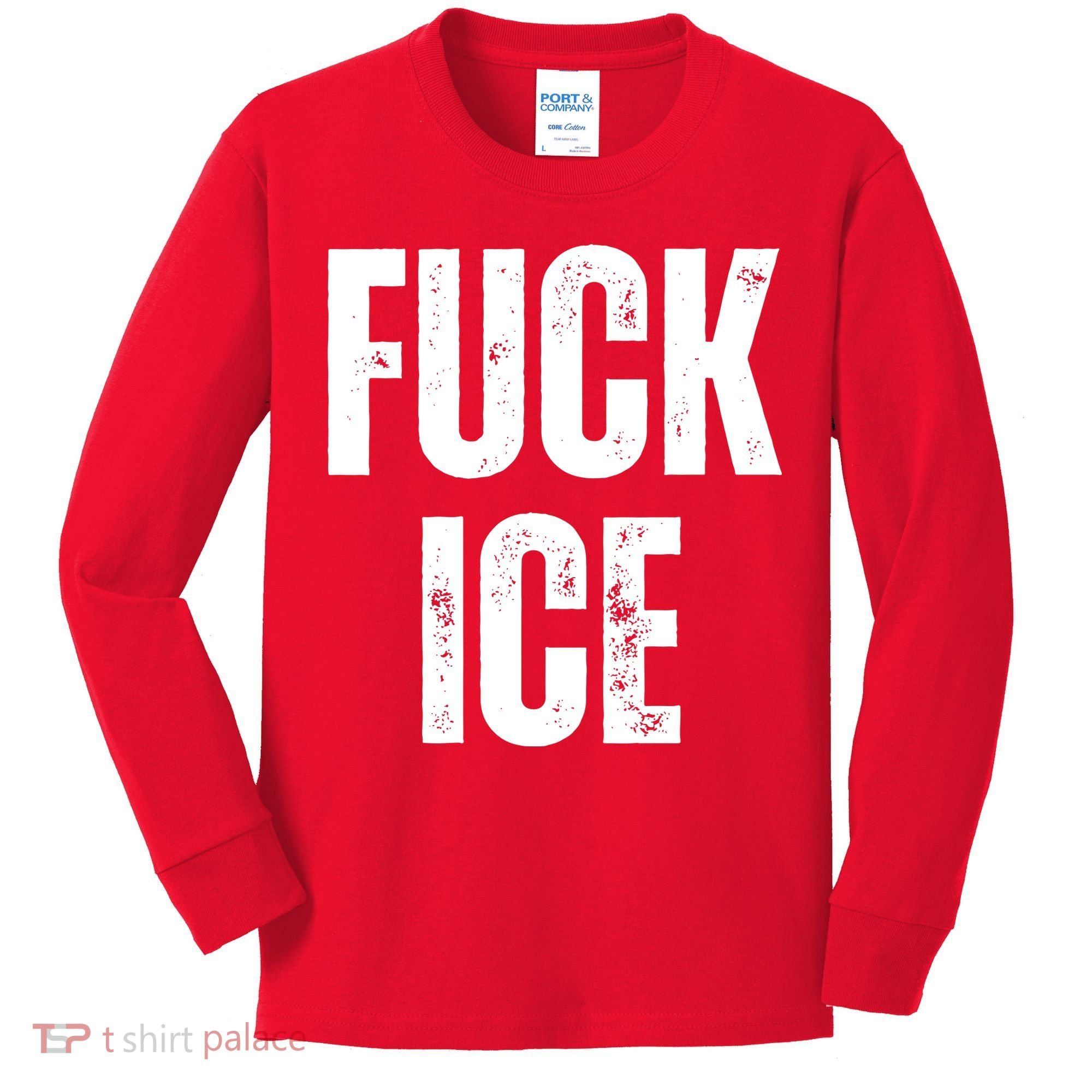 Fuck Ice Protest & Resist Support Immigrants Kids Long Sleeve Shirt