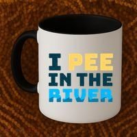 Funny I Pee In The River Summer Tubing Family Float Trip Gift Coffee Mug thumb 2