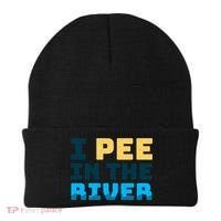 Funny I Pee In The River Summer Tubing Family Float Trip Gift Beanie thumb 0