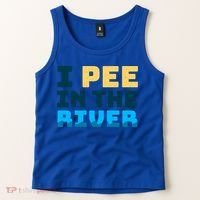 Funny I Pee In The River Summer Tubing Family Float Trip Gift Tank Top thumb 2
