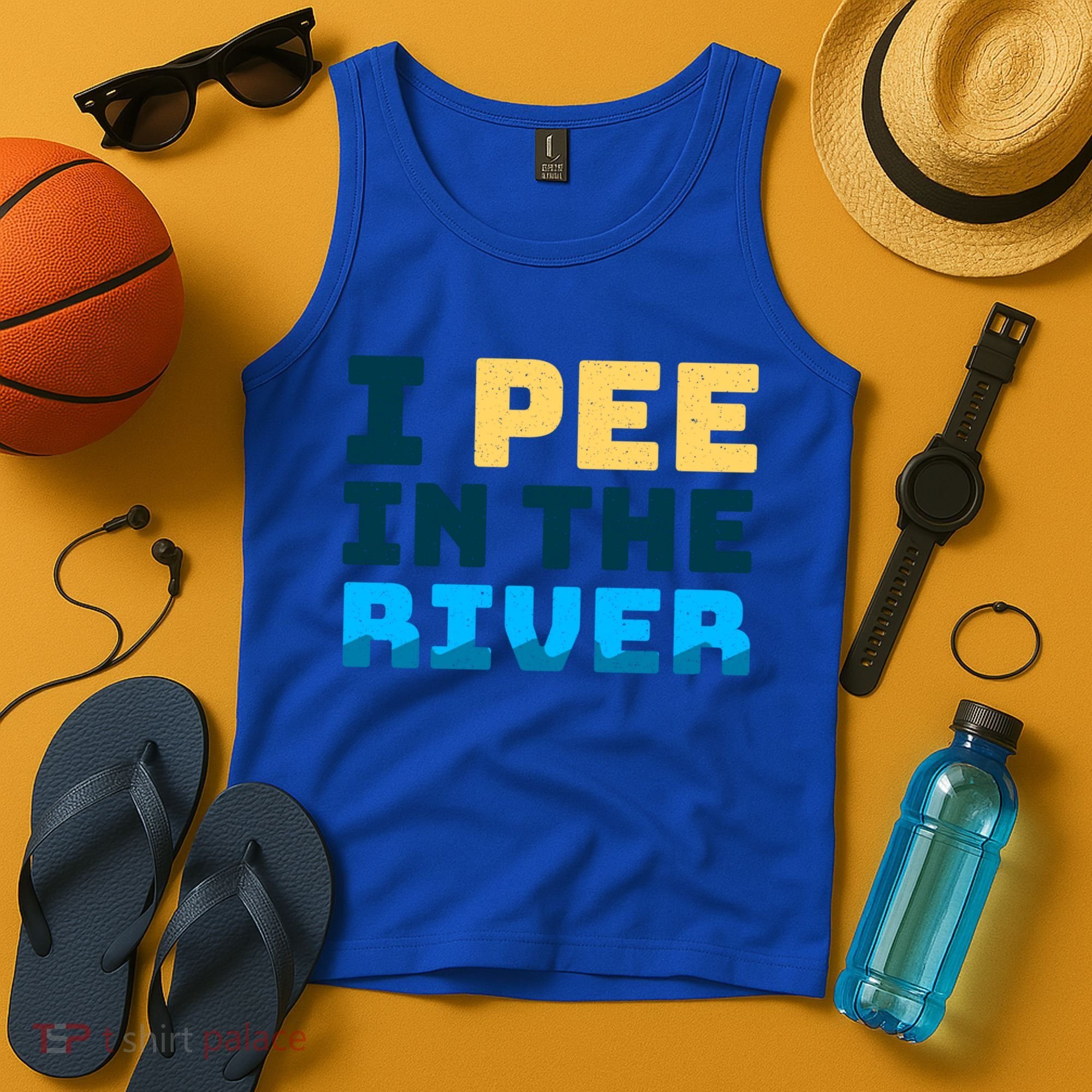 Funny I Pee In The River Summer Tubing Family Float Trip Gift Tank Top