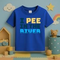 Funny I Pee In The River Summer Tubing Family Float Trip Gift Toddler T-Shirt thumb 3