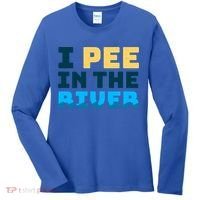 Funny I Pee In The River Summer Tubing Family Float Trip Gift Women's Long Sleeve Shirt thumb 0