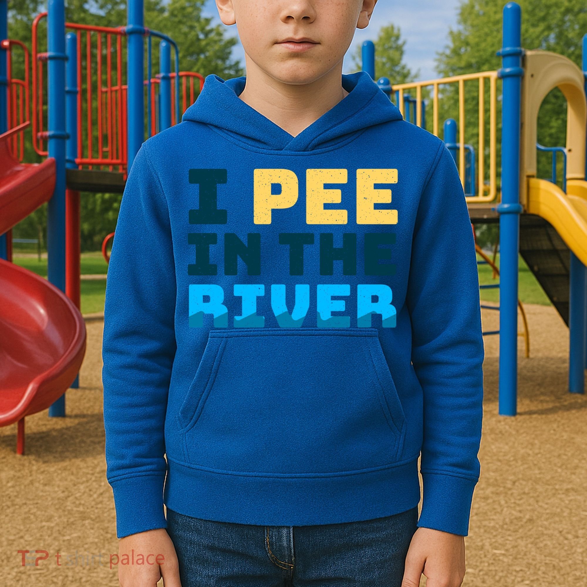 Funny I Pee In The River Summer Tubing Family Float Trip Gift Kids Hoodie