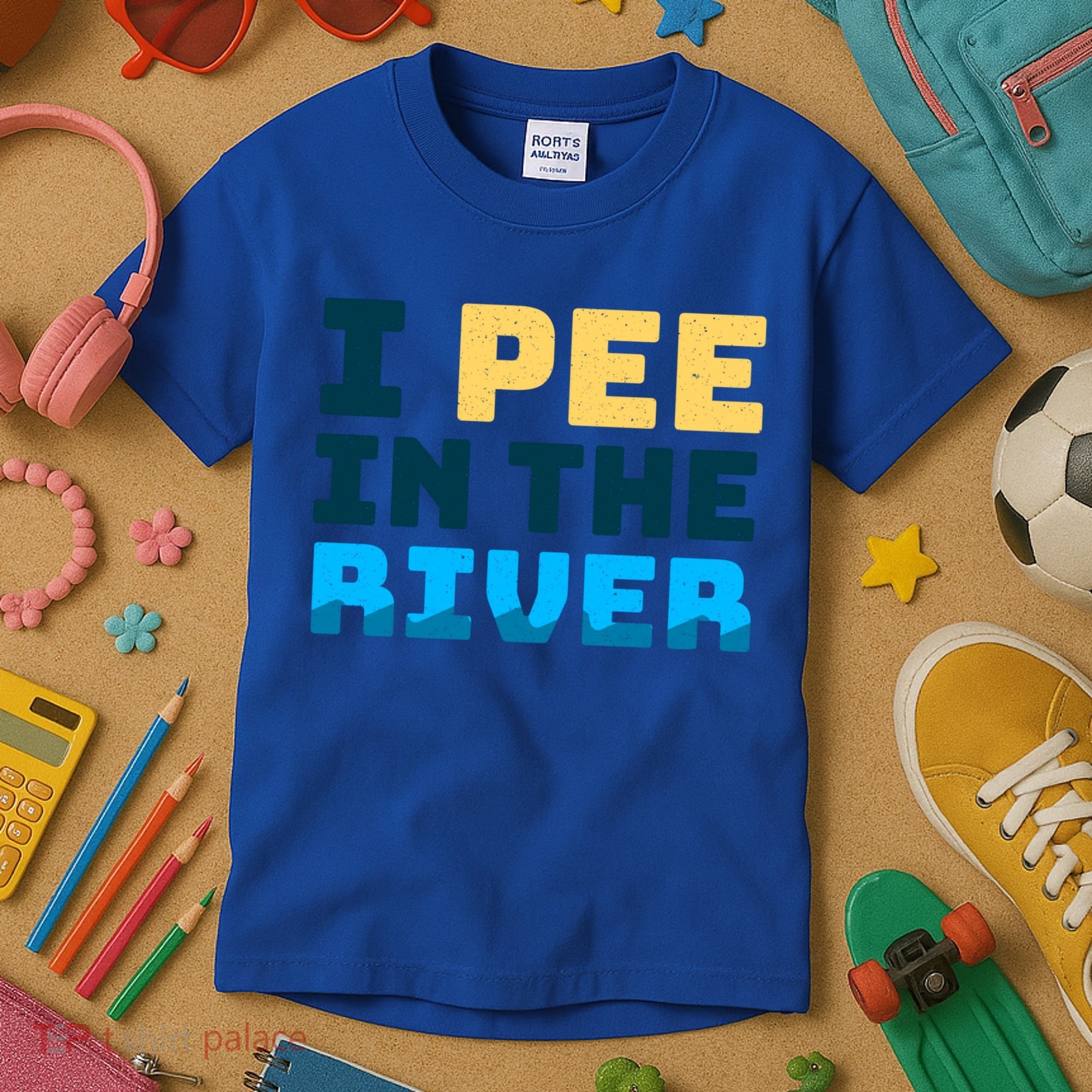 Funny I Pee In The River Summer Tubing Family Float Trip Gift Kids T-Shirt