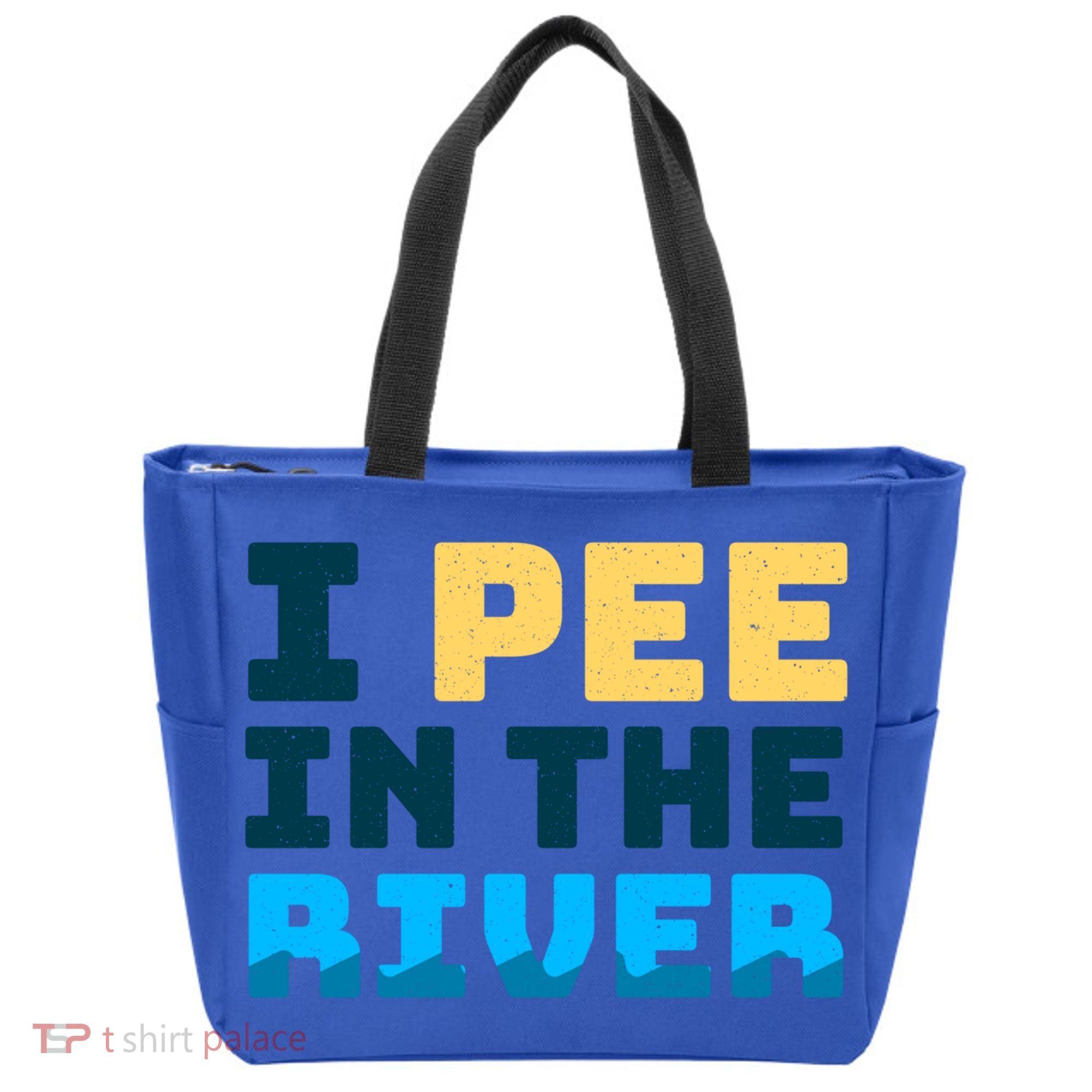 Funny I Pee In The River Summer Tubing Family Float Trip Gift Tote Bag