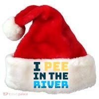 Funny I Pee In The River Summer Tubing Family Float Trip Gift Santa Hat thumb 0