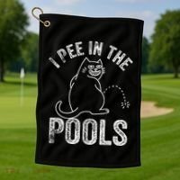 Funny I Pee In Pools Summer Vacation Men Women Golf Towel thumb 1