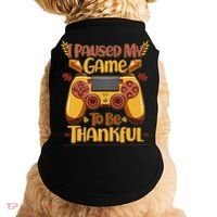 Funny I Paused My Game To Be Thankful Doggie Tank thumb 0