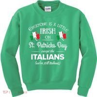 Funny Italian Pride Irish St. Patricks Day Italians Kids Sweatshirt thumb 0