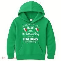 Funny Italian Pride Irish St. Patricks Day Italians Kids Hoodie thumb 0