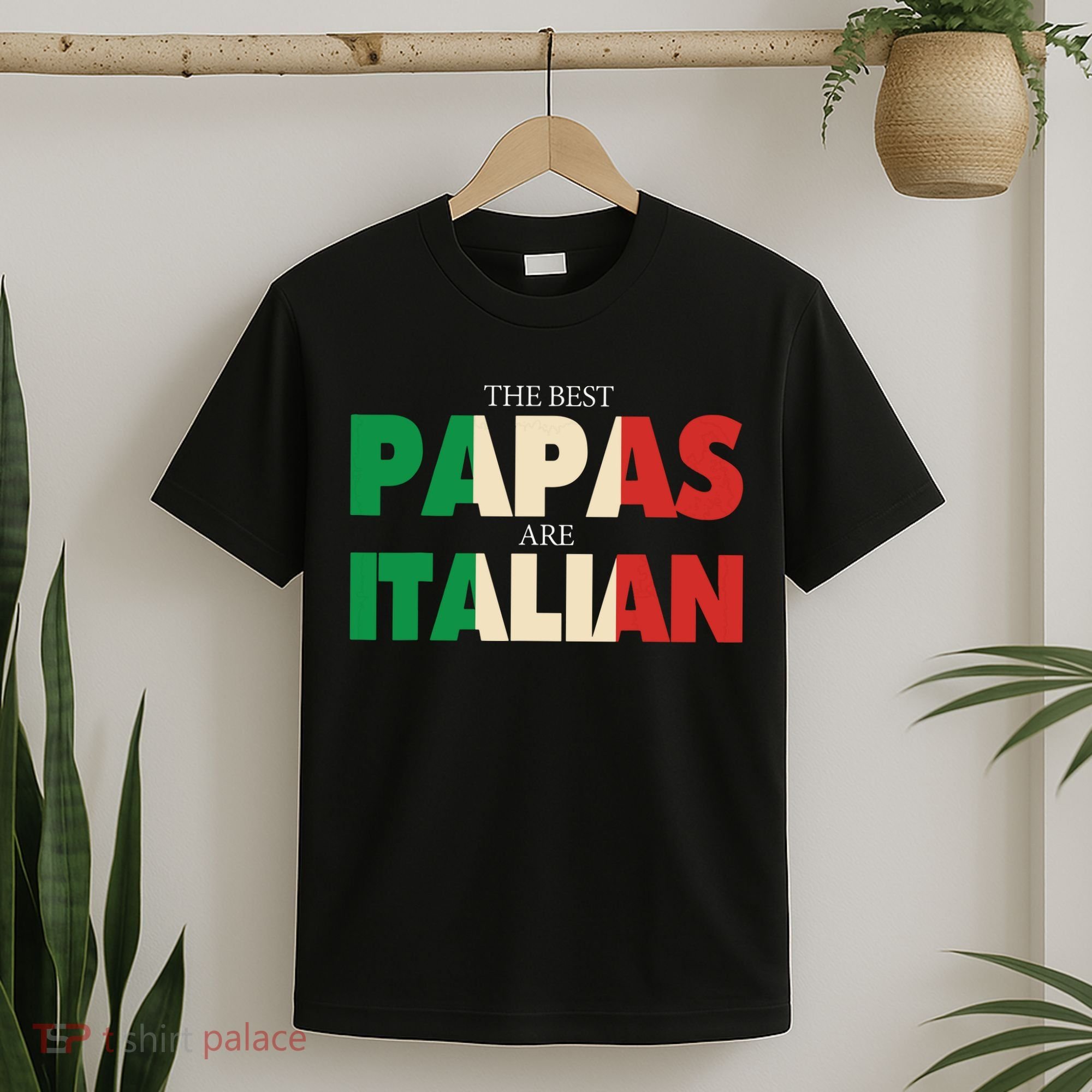 Funny Italian Papa Gift Best Papas Are Italian Flag T-Shirt