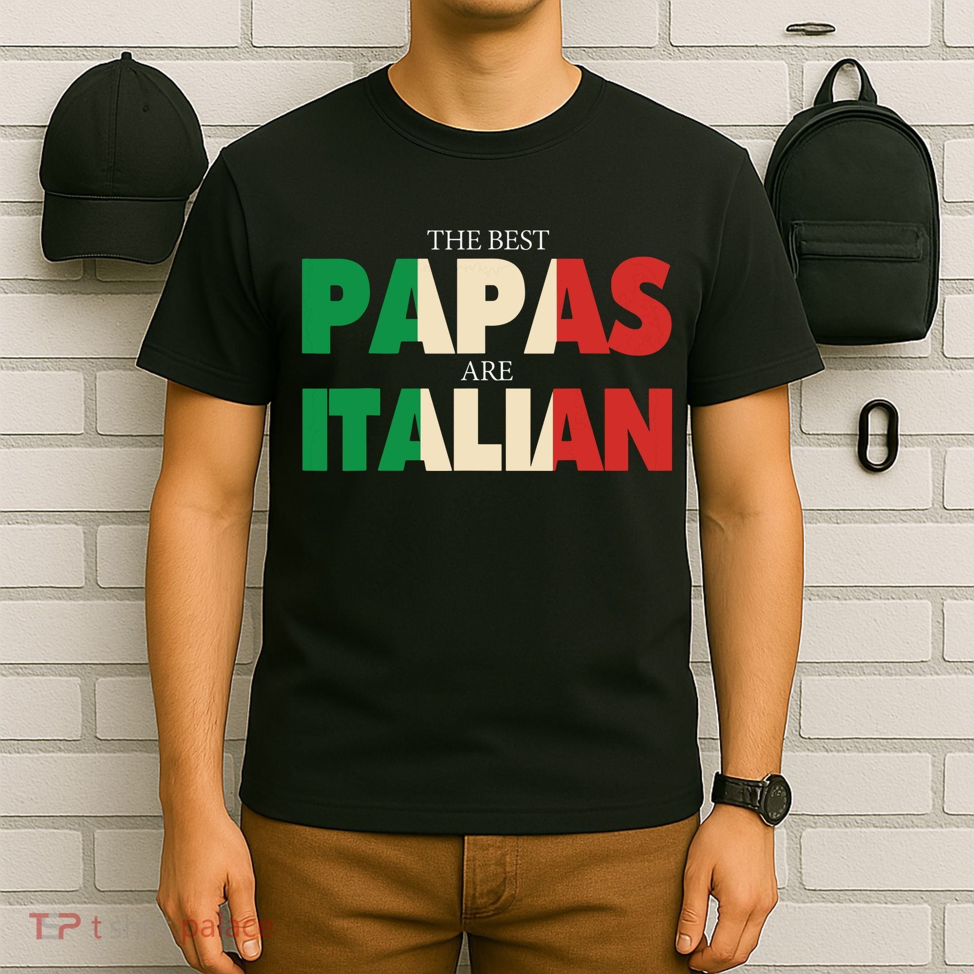 Funny Italian Papa Gift Best Papas Are Italian Flag T-Shirt