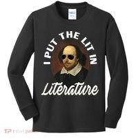 Funny I Put The Lit In Literature Gift Retro Funny Shakespeare Gift Kids Long Sleeve Shirt thumb 0