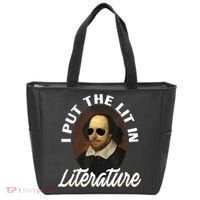 Funny I Put The Lit In Literature Gift Retro Funny Shakespeare Gift Tote Bag thumb 0