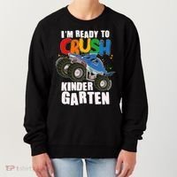 Funny I'm Ready To Crush Kindergarten Shark Monster Truck Women's Sweatshirt thumb 0