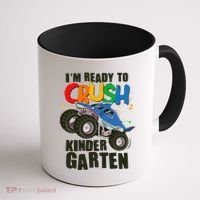 Funny I'm Ready To Crush Kindergarten Shark Monster Truck Coffee Mug thumb 1