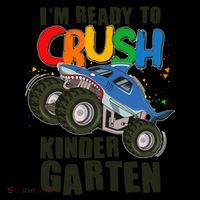 Funny I'm Ready To Crush Kindergarten Shark Monster Truck Coffee Mug thumb 5