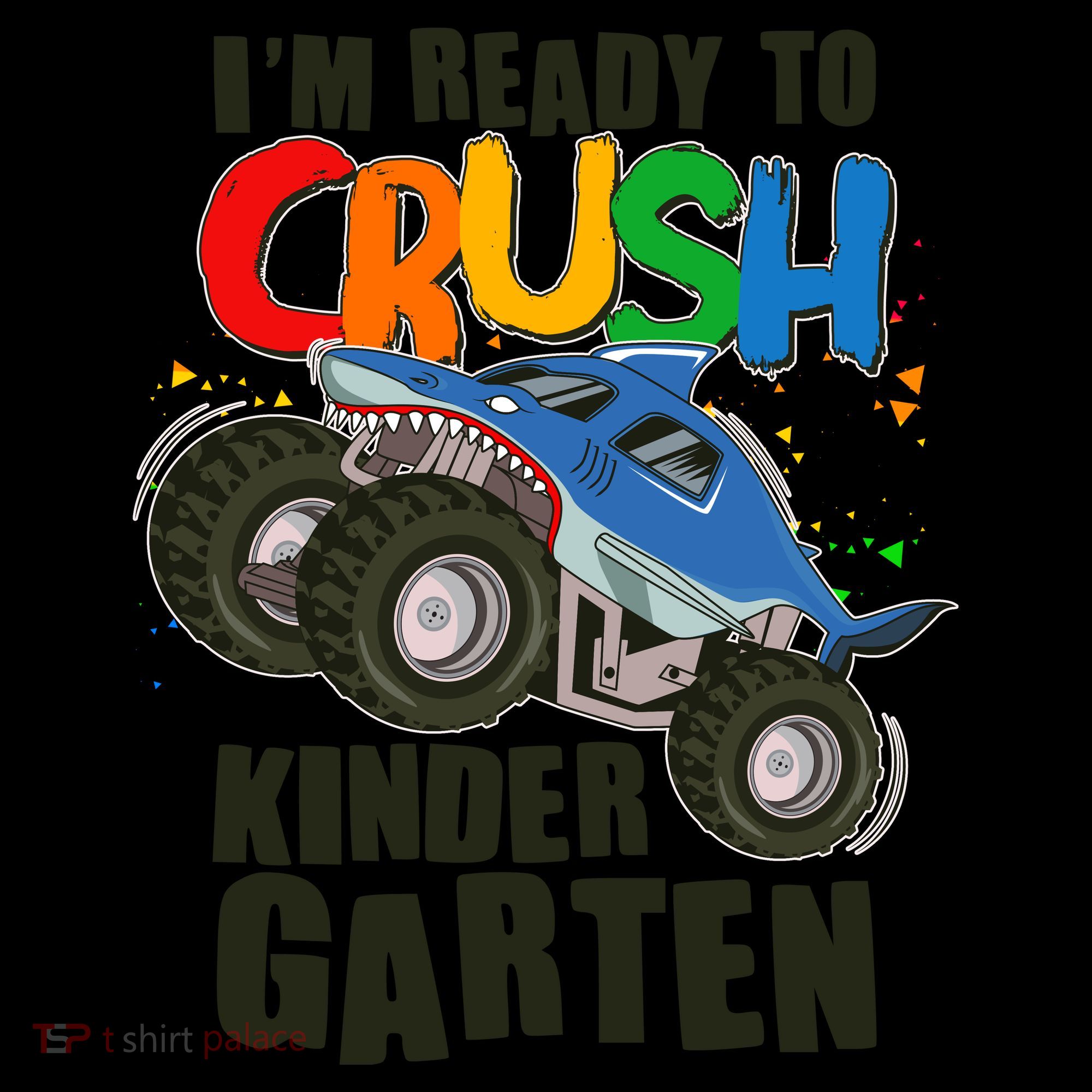 Funny I'm Ready To Crush Kindergarten Shark Monster Truck Coffee Mug