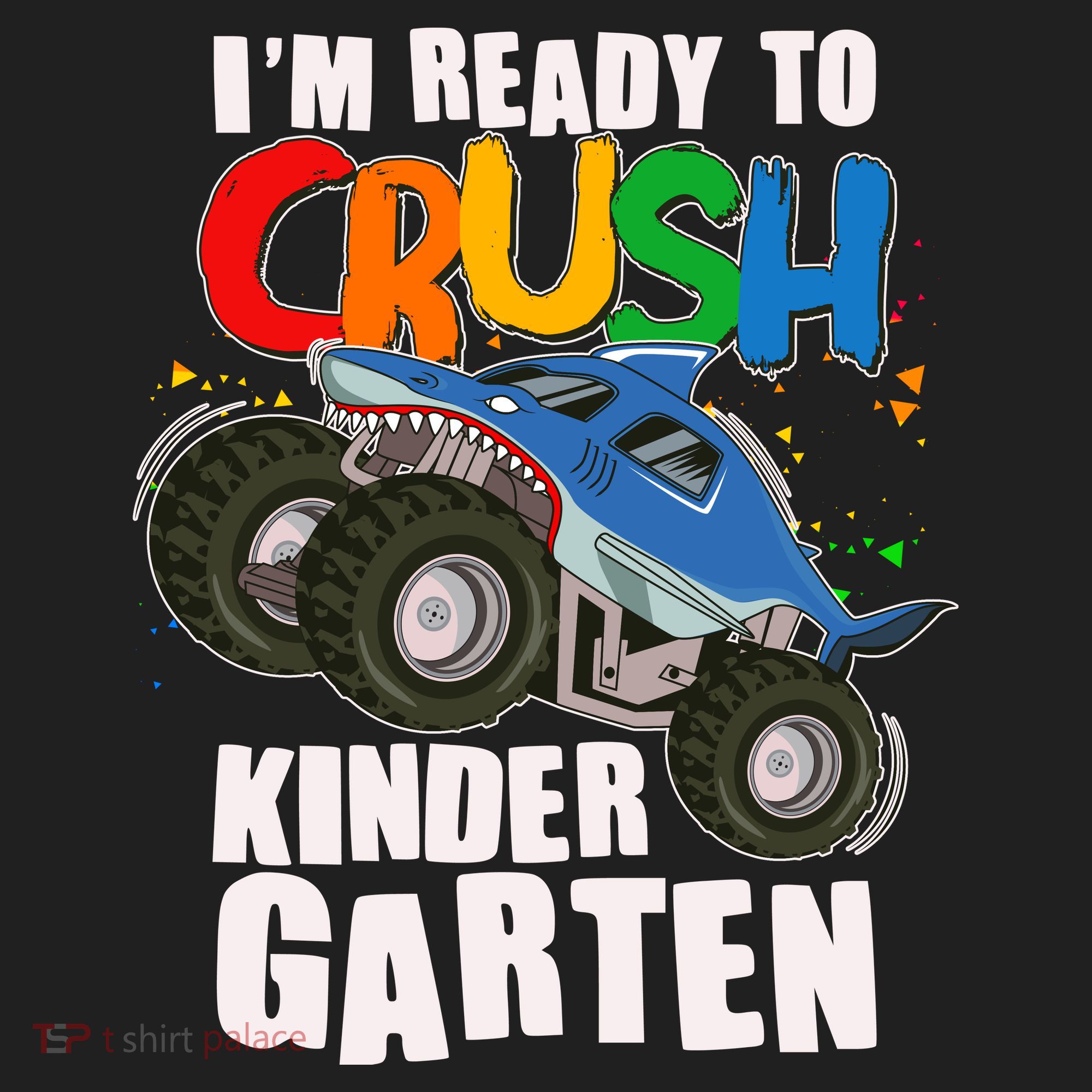 Funny I'm Ready To Crush Kindergarten Shark Monster Truck Beanie